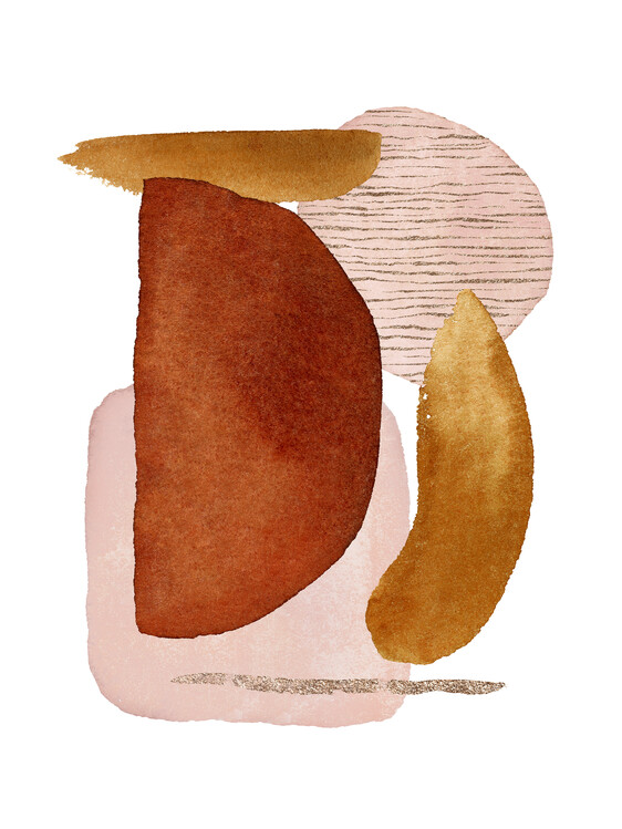 Плакат Watercolor Shapes in Red 4
