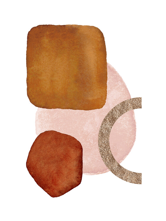 Плакат Watercolor Shapes in Red 3