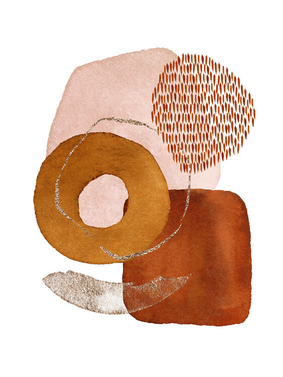 Плакат Watercolor Shapes in Red 6