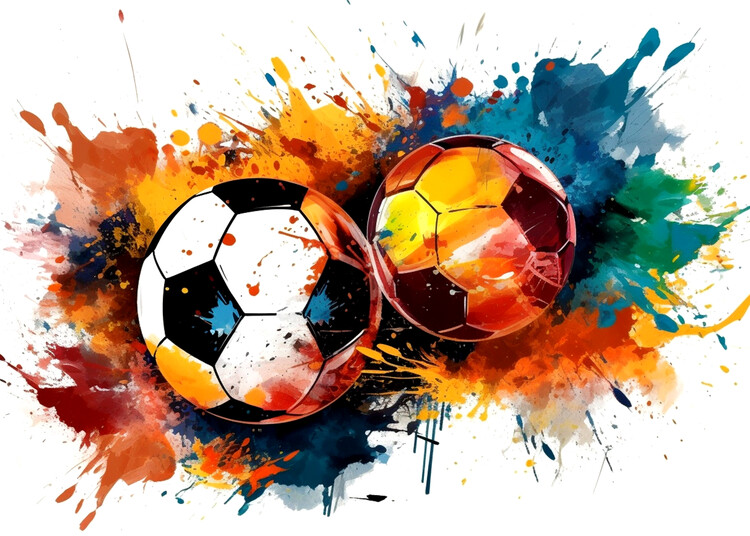 Canvas Print Soccer shot