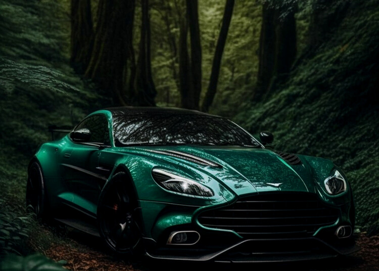 Plakát Sportcar in the forest