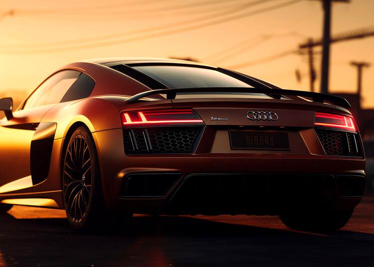 Poster Sunset car back