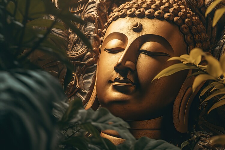 Plakát Portrait of Ocher Buddha in the Jungle