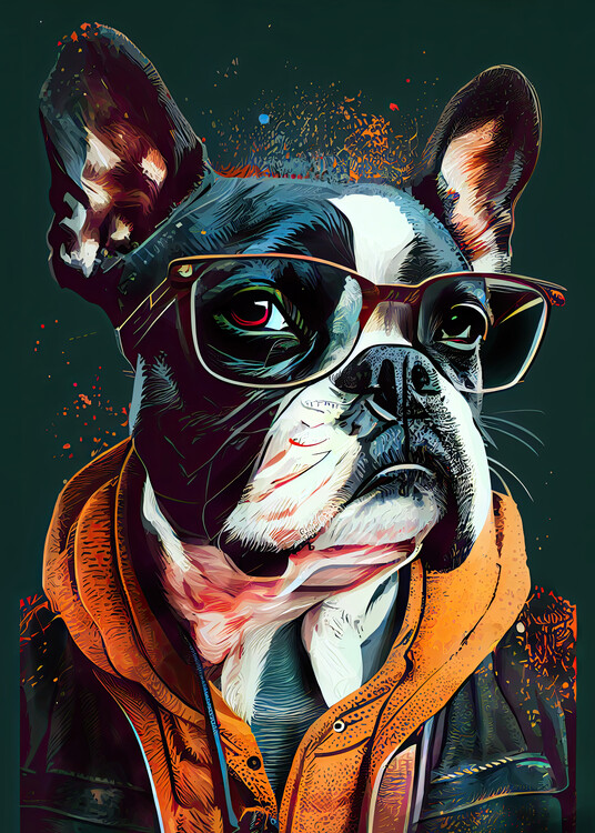 Poster Hipster Dog Harley
