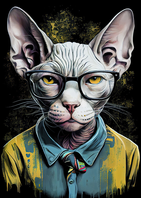 Poster Hipster Cat Ziggy