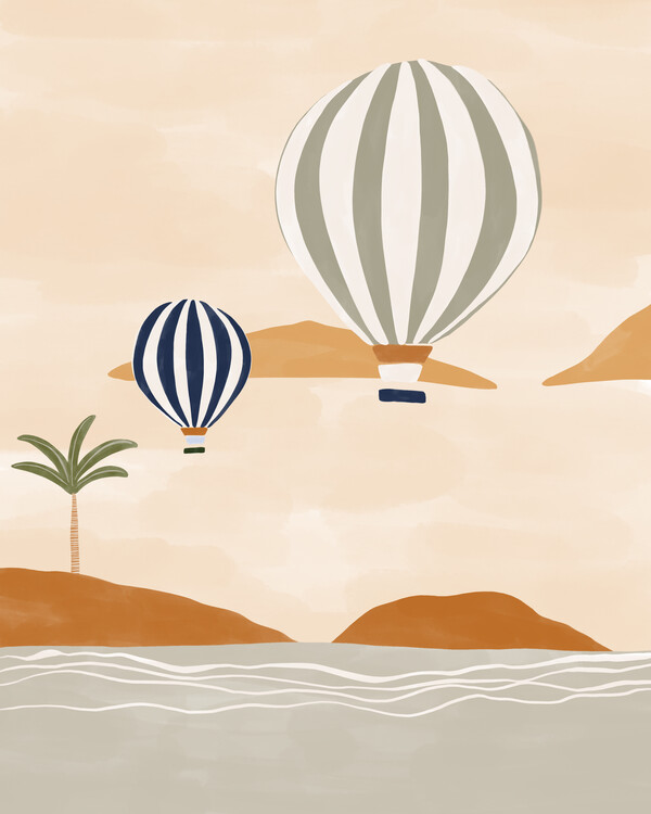 Canvas Print Airballoons In Dessert