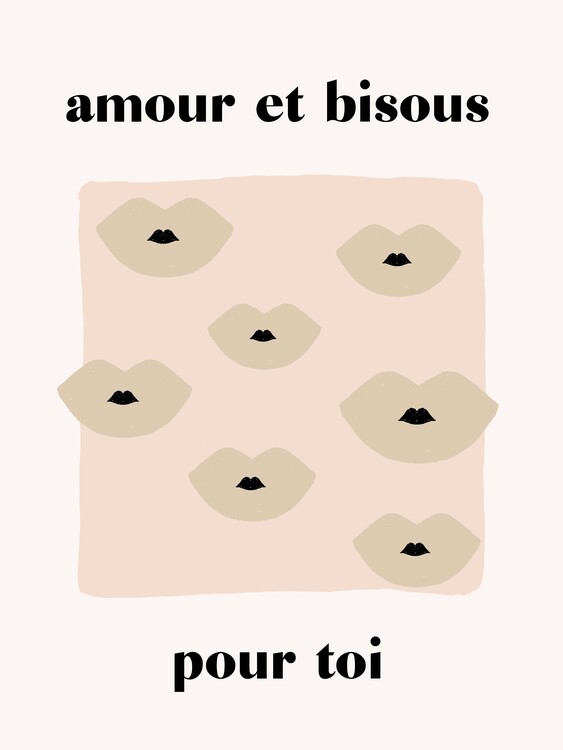 Levně Plakát, Obraz - French Kiss Poster, Aislinn Simmonds, 30 × 40 cm