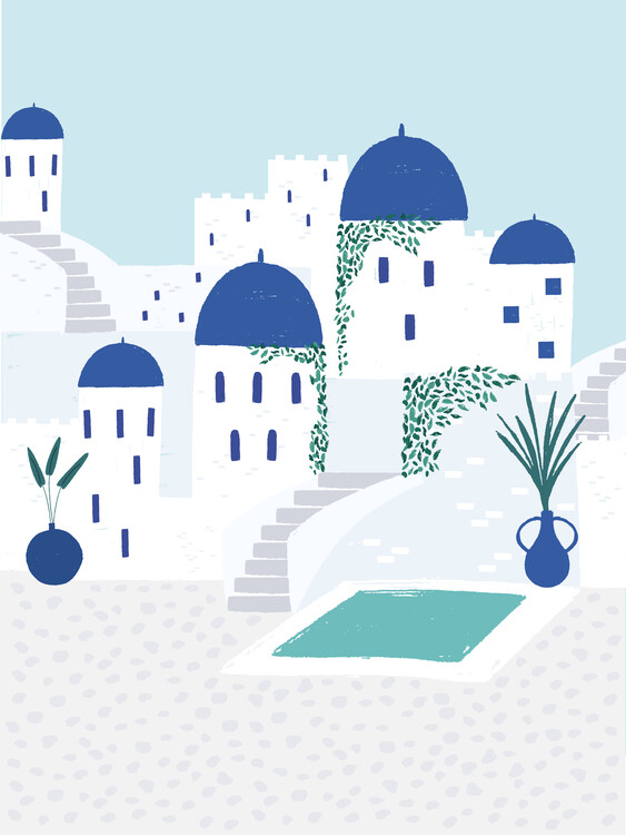 Canvas-taulu Santorini