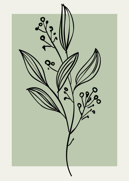 Poster Neutral Wall Floral Botanical Line Art