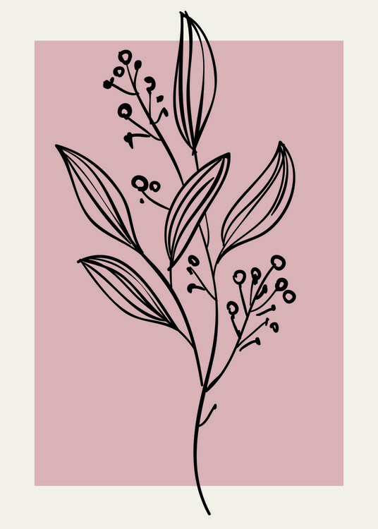 Poster Neutral Wall Floral Botanical Line Art