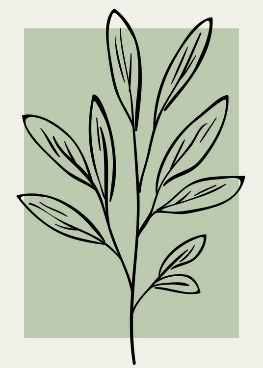 Poster Neutral Wall Floral Botanical Line Art
