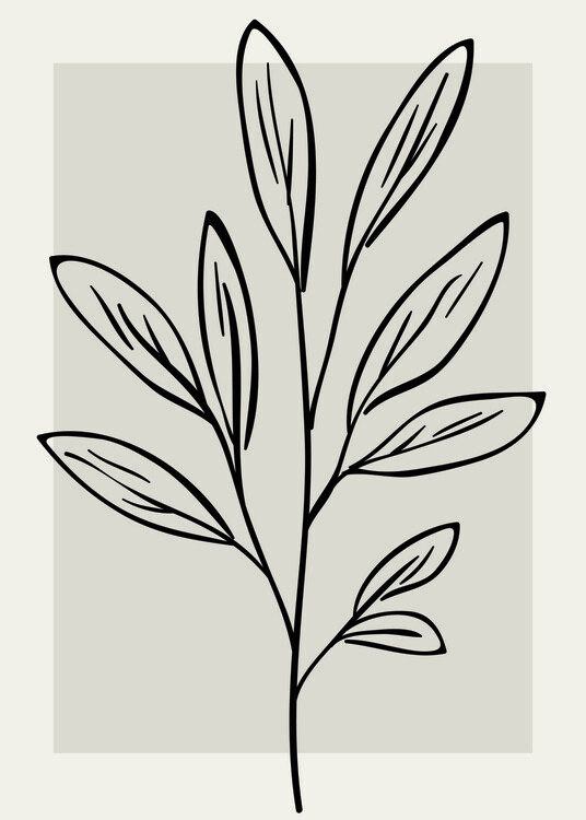Poster Neutral Wall Floral Botanical Line Art