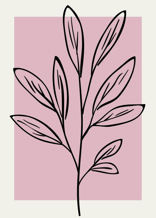 Poster Neutral Wall Floral Botanical Line Art