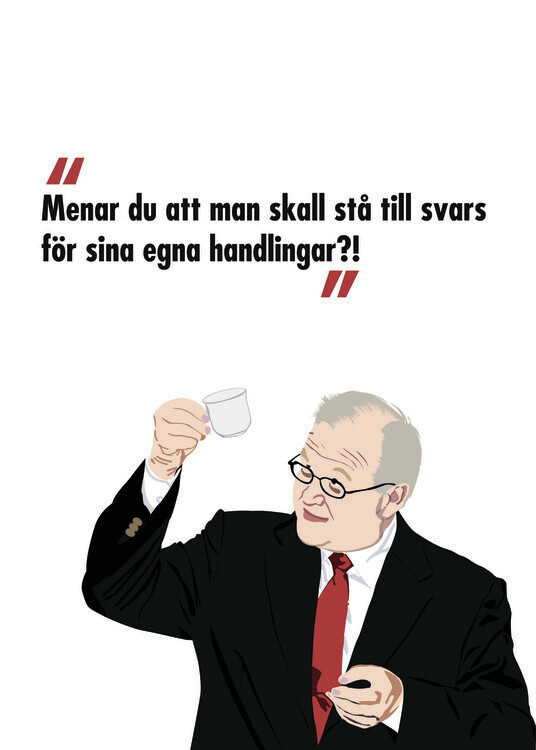 Poster Göran Persson Den som är satt i skuld är icke fri