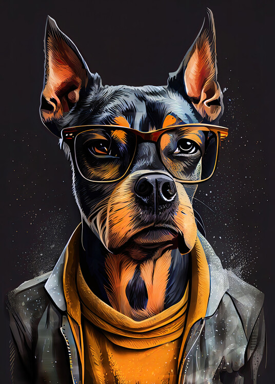 Poster Hipster Dog Shadow