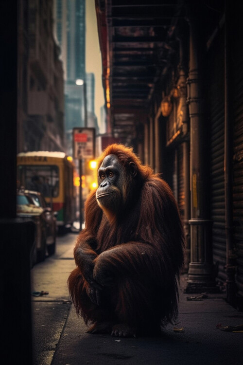 Poster Orangutan in the City