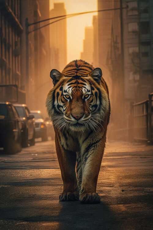 Poster Tiger in the City