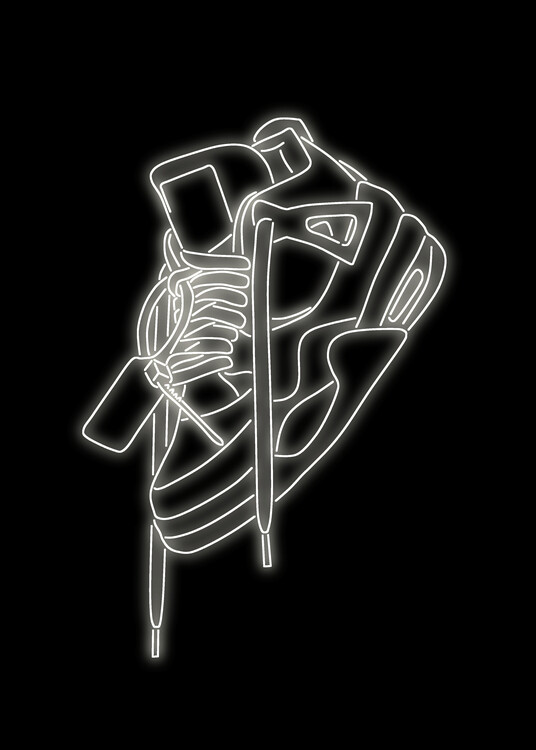 Poster fly sneaker black white