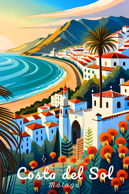 Poster COSTA DEL SOL - Malaga |  White Villages on the Sunny Coast