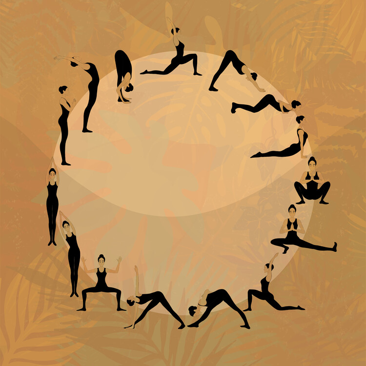 Poster Sun & Moon Salutation/ Asanas