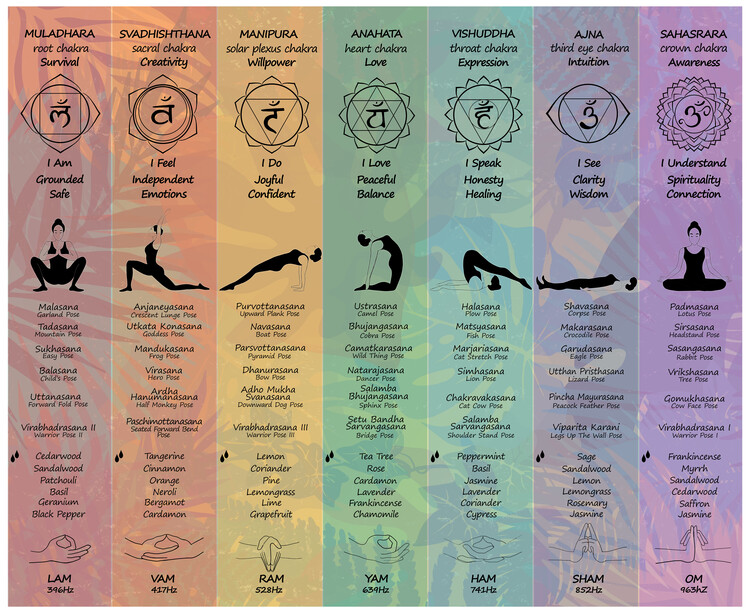 Canvas Print Chakra Healing Chart