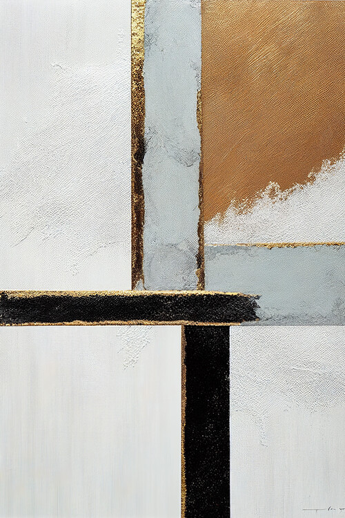 Poster Abstract Canvas with Golden Effect, Gold wall art prints