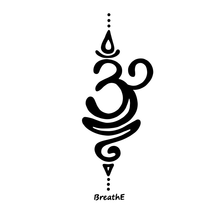 Poster Breathe Sanskrit Symbol