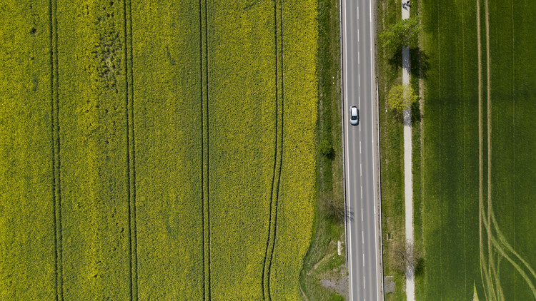 Poster Road by the field