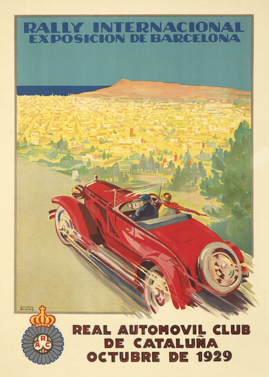 Poster Rally Internacionale Exposicion De Barcelona Cataluna 1929