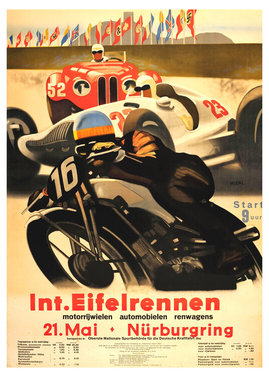 Poster Nurburgring Vintage Motor Racing Poster Int. Eifelrennen.
