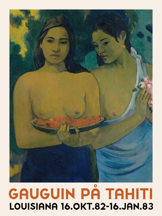 Poster Two Tahitian Women (Colourful Exhibition) - Paul Gauguin