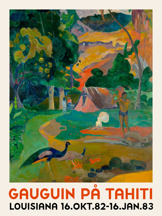 Poster Landscape & Peacocks (Colourful Exhibition) - Paul Gauguin