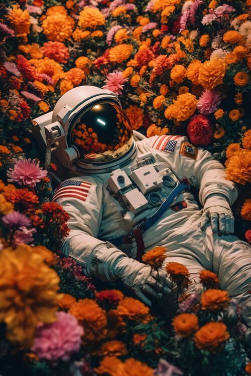 Plakát Flower Astronaut