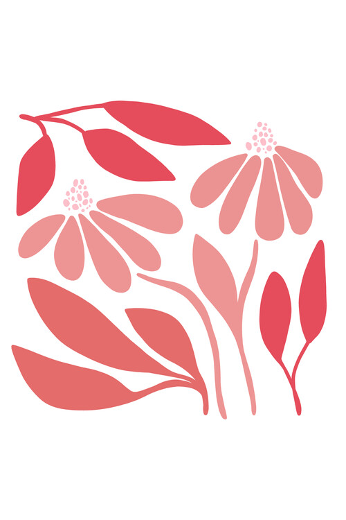 Poster Pink garden flowers
