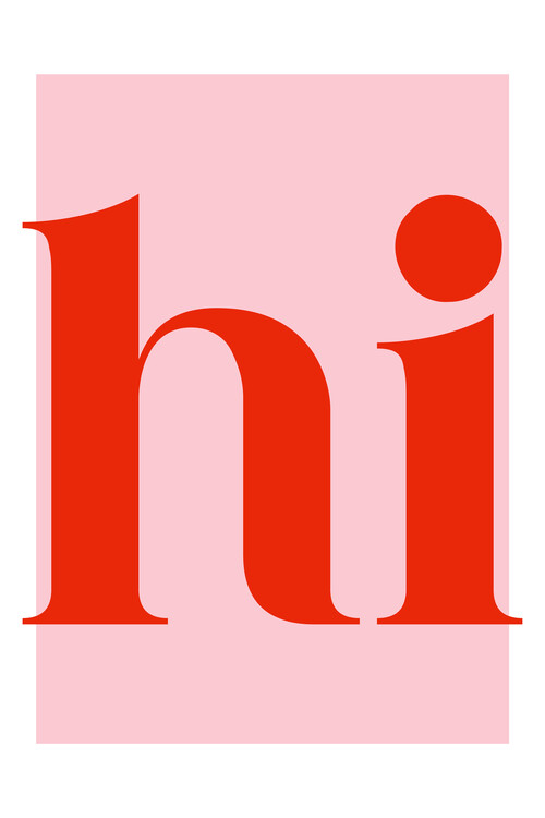 Poster Hi - Red & Pink