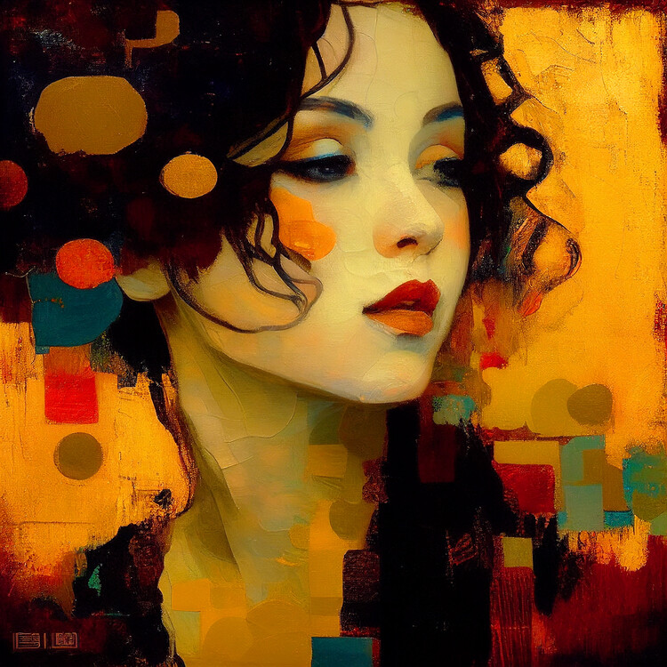 Poster Abstract Girl painting, Beautiful girl, feminine Portrait