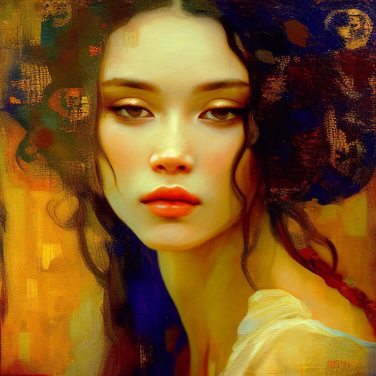 Poster Beautiful woman Portrait, Attractive Abstract girl face