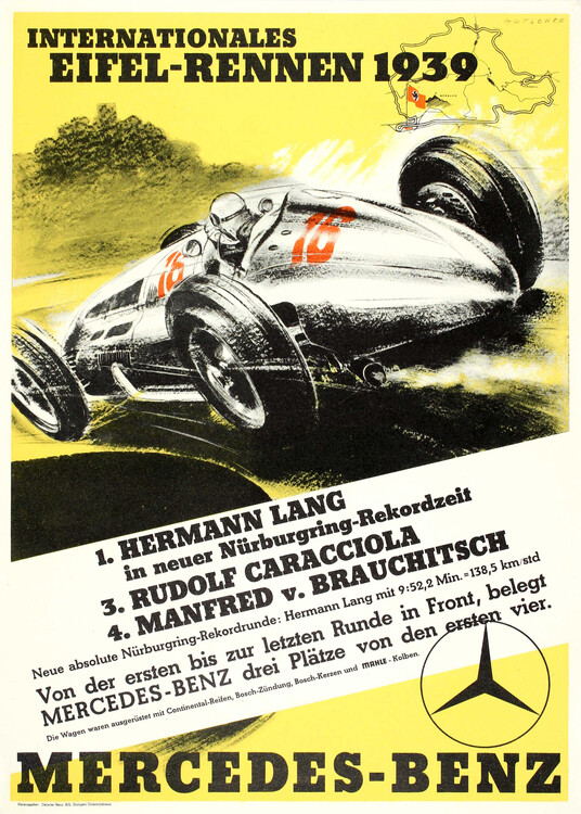 Canvas Print Mercedes Benz Eifel Rennen 1939