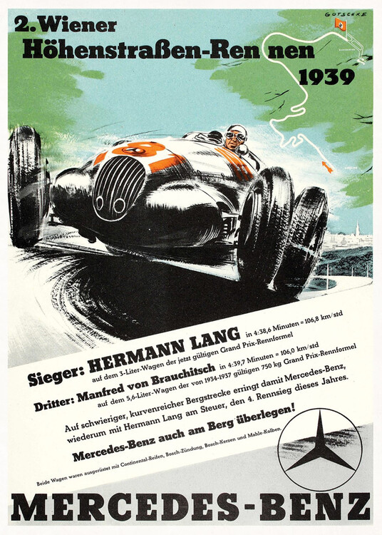 Poster 2. Wiener Höhenstraßen-Rennen 1939 – Gotschke
