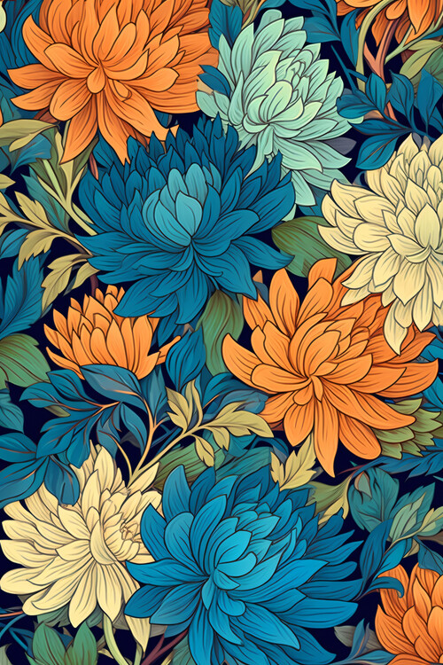 Poster Colorful Summer Peonies