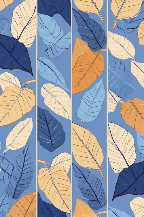 Poster Minimalist Falling Leaves