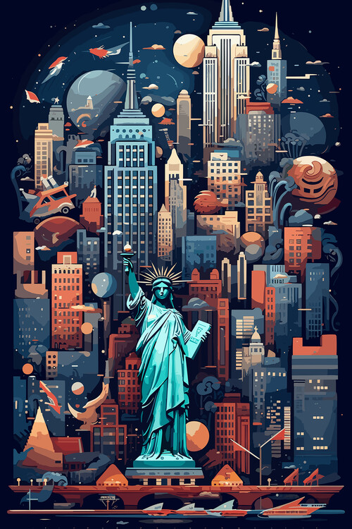 Poster new york city ilustration
