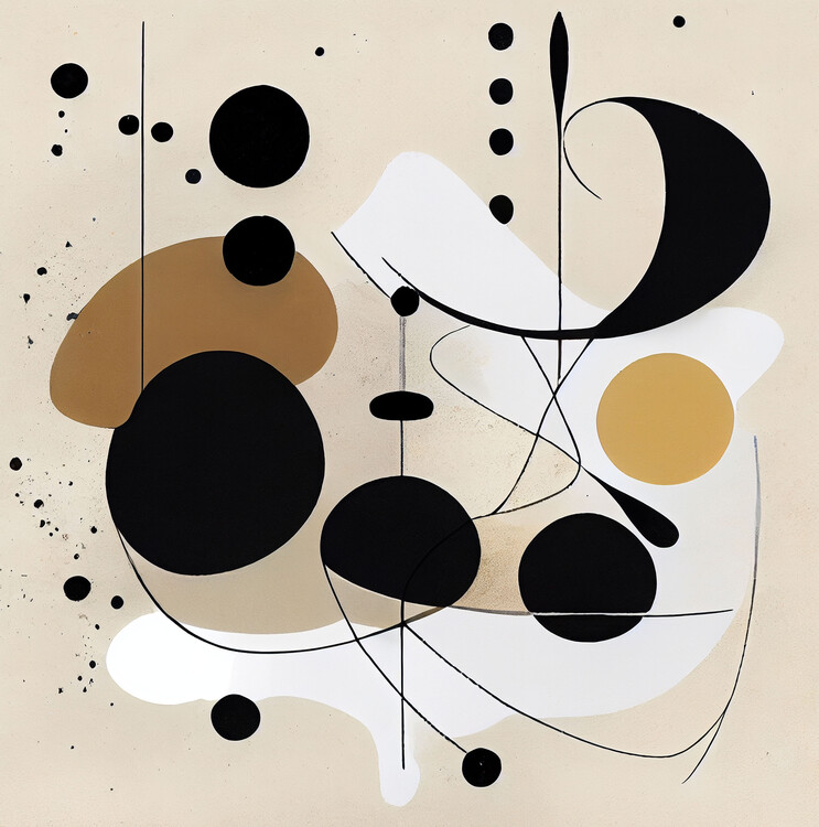 Poster Abstract Painting with boho design style, Canvas Art Prints