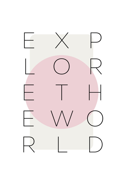 Poster Explore the world - pink