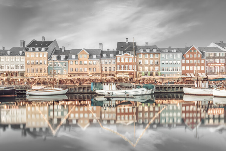 Poster COPENHAGEN VINTAGE Nyhavn Idyllic Evening Impression