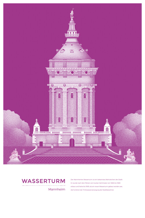 Poster Michael Kunter - Wasserturm Mannheim