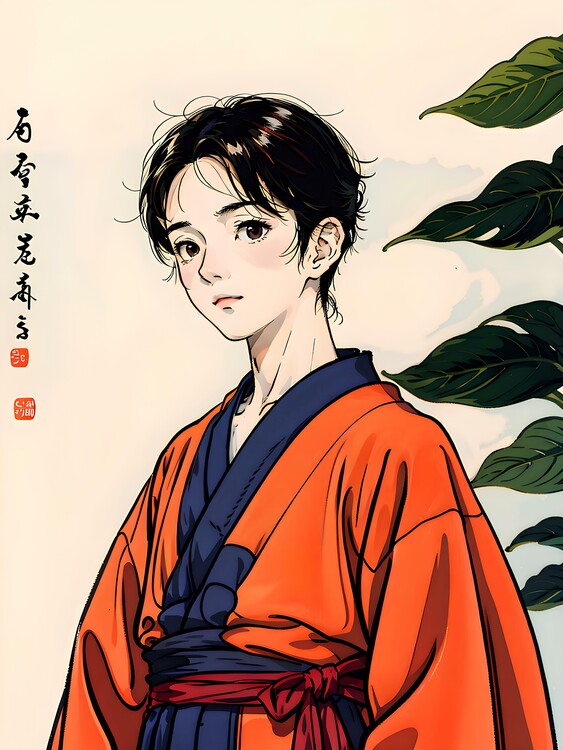 Poster kimono anime boy