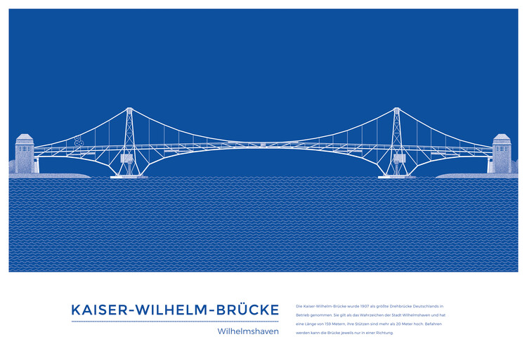 Poster Michael Kunter - Kaiser Wilhelm Brücke Wilhelmshaven