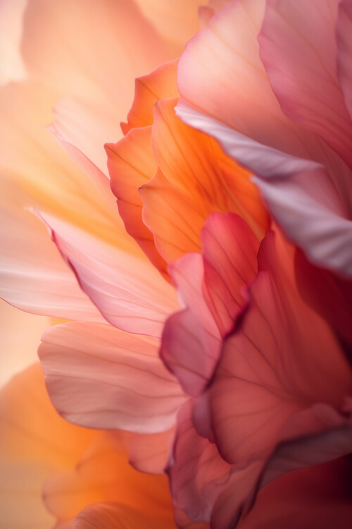 Plakát Orange and pink flower petals