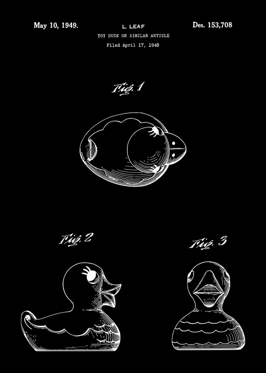 Poster Rubber Duck Patent Print Art 1949